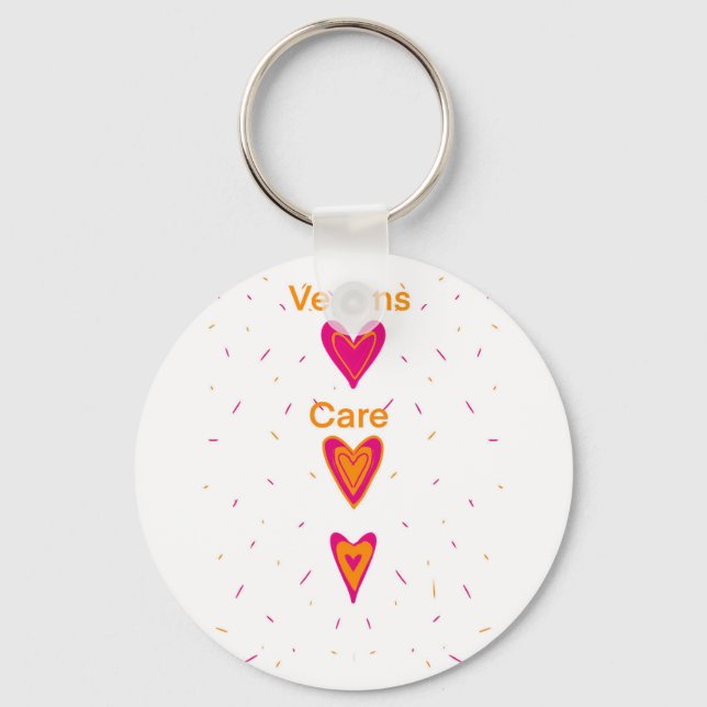 Vegans Care Keychain (Front)