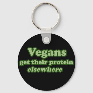 Vegans get their protein Elsewhere Keychain