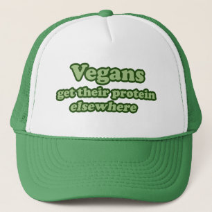Vegans get their protein Elsewhere Trucker Hat