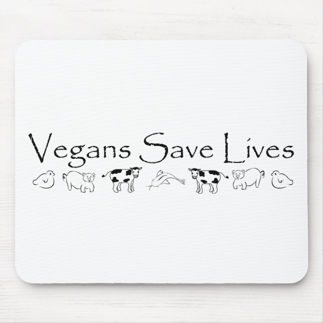 Vegans Save Lives Mouse Pad (Front)