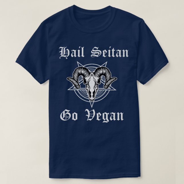 Veganuary Hail Seitan World Vegan month Vegetarian T-Shirt (Design Front)