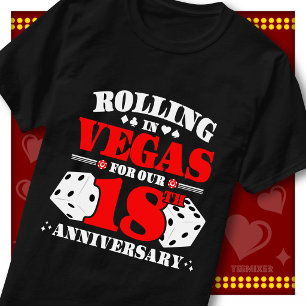 Vegas 18th Anniversary Couple Casino Rolling Dice T-Shirt