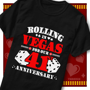 Vegas 41st Anniversary Couple Casino Rolling Dice T-Shirt