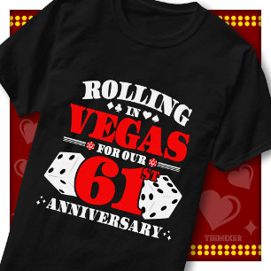 Vegas 61st Anniversary Couple Casino Rolling Dice T-Shirt