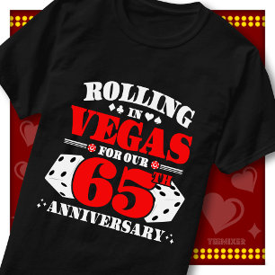 Vegas 65th Anniversary Couple Casino Rolling Dice T-Shirt