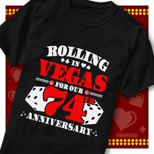Vegas 74th Anniversary Couple Casino Rolling Dice T-Shirt