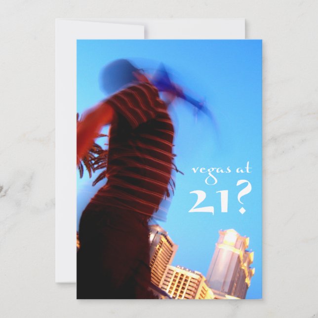 vegas à 21 ans ? invitations d'anniversaire (Devant)