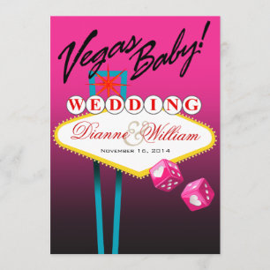 Vegas Baby! Save the Date fuschia