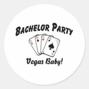 Vegas Bachelor Party Classic Round Sticker