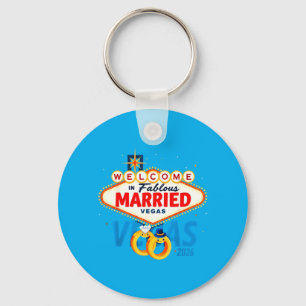 Vegas Bachelor Party Married In Vegas Groom Bride Keychain
