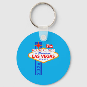 Vegas Bachelor Party Married In Vegas Groom Bride Keychain