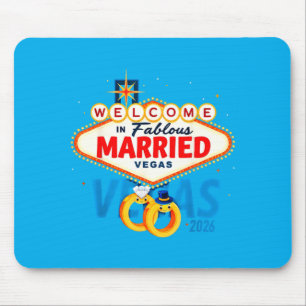 Vegas Bachelor Party Married In Vegas Groom Bride Mouse Pad