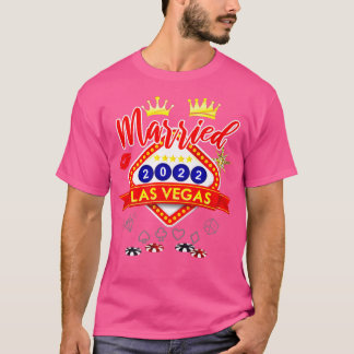 Vegas Bachelor Party Married in Vegas Groom Bride  T-Shirt