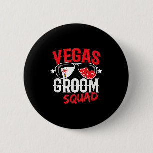 Vegas Bachelor Party - Married In Vegas - Groom Sq 2 Inch Round Button