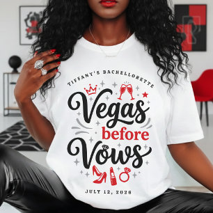 Vegas Before Vows Bachelorette Party T-Shirt