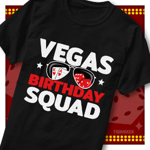 Vegas Birthday Squad Casino Sunglasses Party Crew T-Shirt