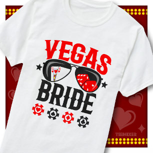 Vegas Bride Bachelorette Casino Cards Sunglasses T-Shirt