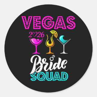 Vegas Bride Squad 2026 Married in Vegas Classic Round Sticker