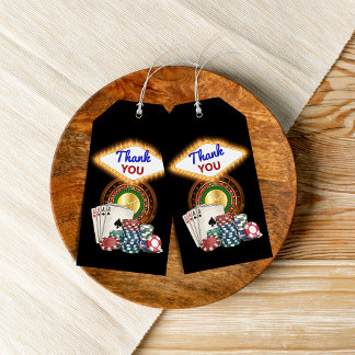 Vegas Casino Night Birthday / Bach Party Thank You Gift Tags