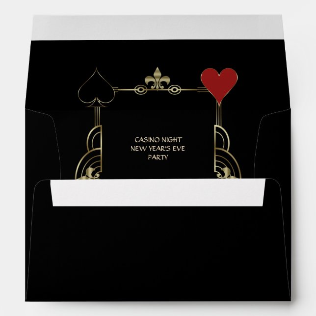 Vegas Casino Night New Years Eve Return Address  Envelope (Back (Bottom))