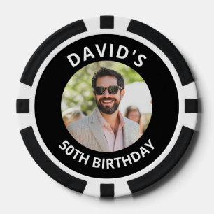 Vegas Casino Party Favor Black & White Photo Poker Chips