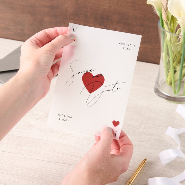 Vegas Casino Playing Card Wedding Vellum Invitations (Handheld)