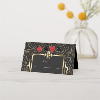 Vegas Casino Royale Art Deco 50th Birthday Place Card