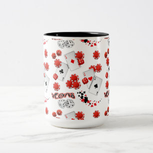 Vegas Dice and Chips 15 oz Two-Tone Mug