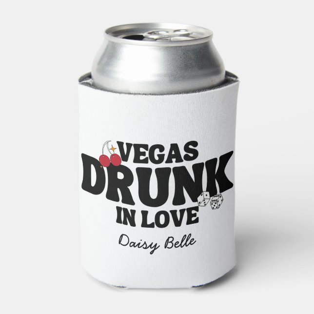 Vegas Drunk In Love Bachelorette Can Cooler (Can Front)