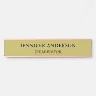 Vegas Gold Colour Professional Classical Plain Door Sign