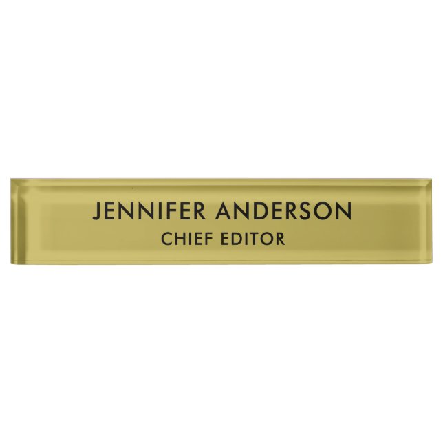 Vegas Gold Colour Professional Classical Plain Nameplate (Front)