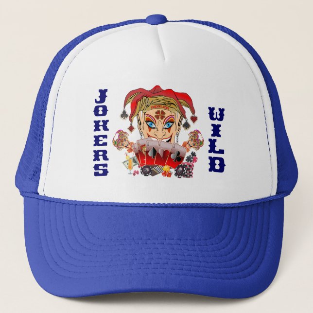 Vegas Joker's Wild View Large Image below Trucker Hat (Front)