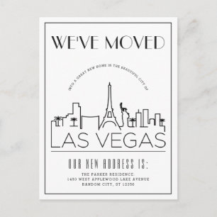 Vegas Modern Deco   Change of Address Announceme Announcement Postcard