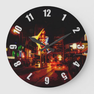 Vegas Nightlife - Las Vegas Nevada Large Clock