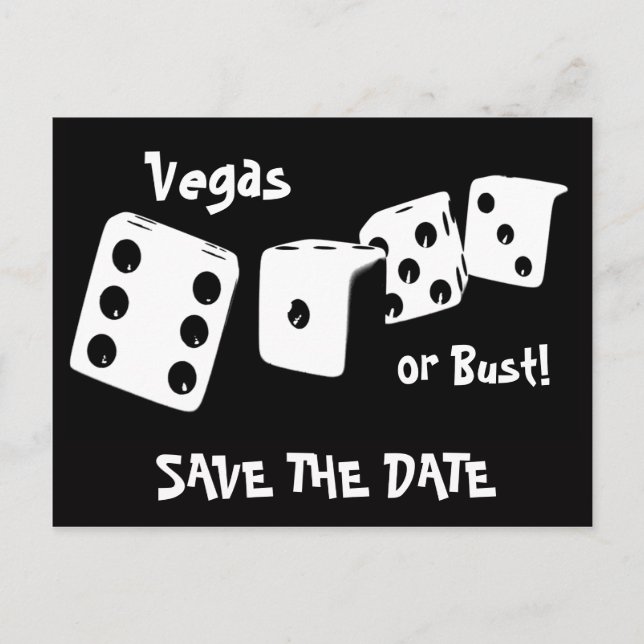 Vegas or Bust Save The Date Postcard (Front)