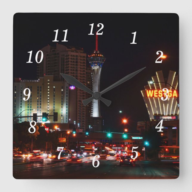 Vegas Paradise Road Wall Clock (Front)