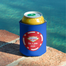 Vegas Poker Chip Married Can Cooler