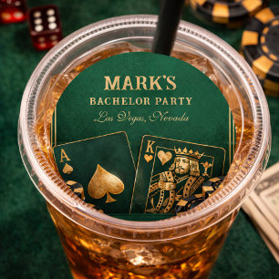 Vegas Poker Night Bachelor Party Classic Round Sticker