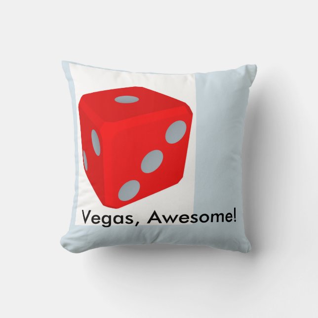 Vegas Quote & Dice Throw Pillow (Front)