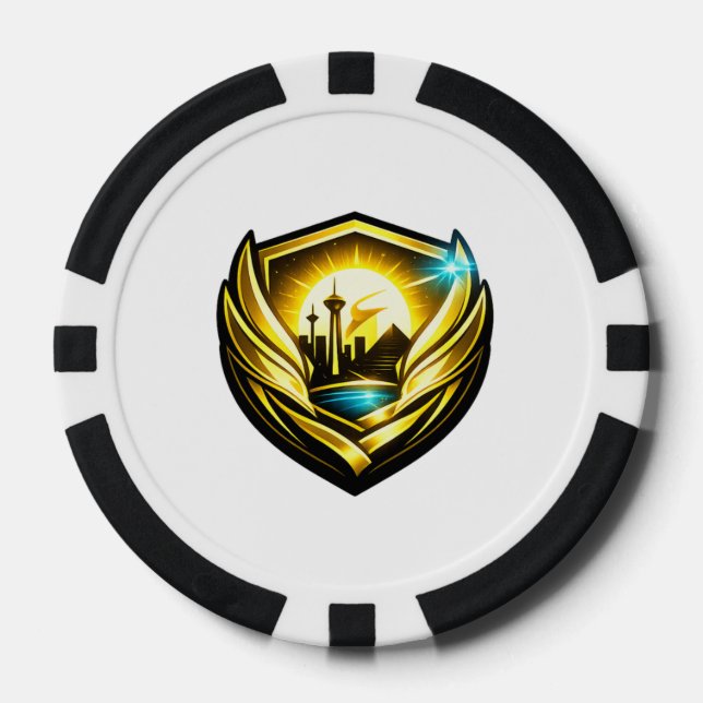 Vegas Reborn Gold Crest Poker Chips (Front)