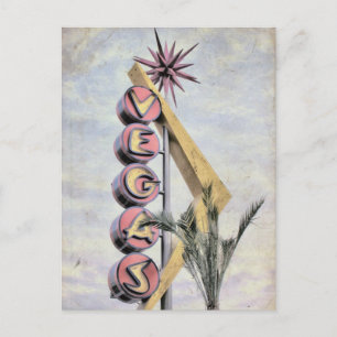 Vegas Retro Nevada Las Vegas Sign Postcard