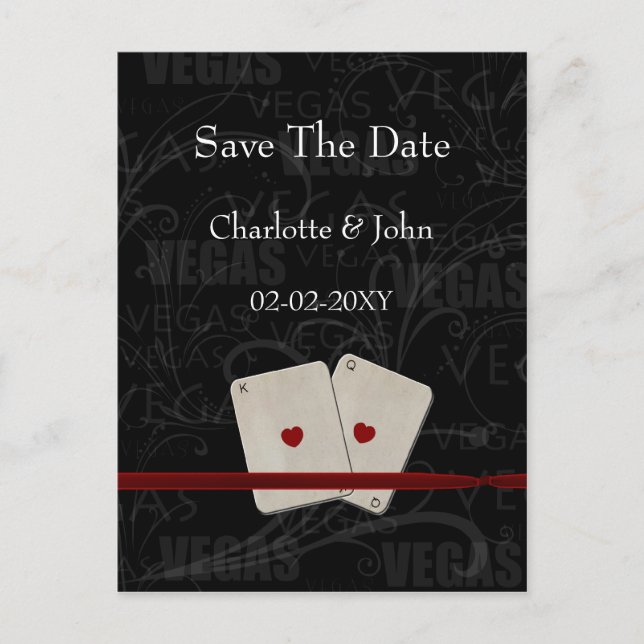 vegas save the date announcement postcard (Front)