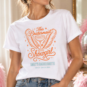 Vegas Showgirl Orange Mint Bachelorette Bridesmaid T-Shirt