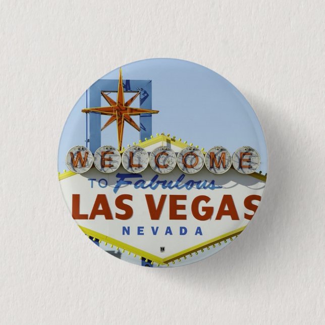 Vegas Sign Daytime 1 Inch Round Button (Front)