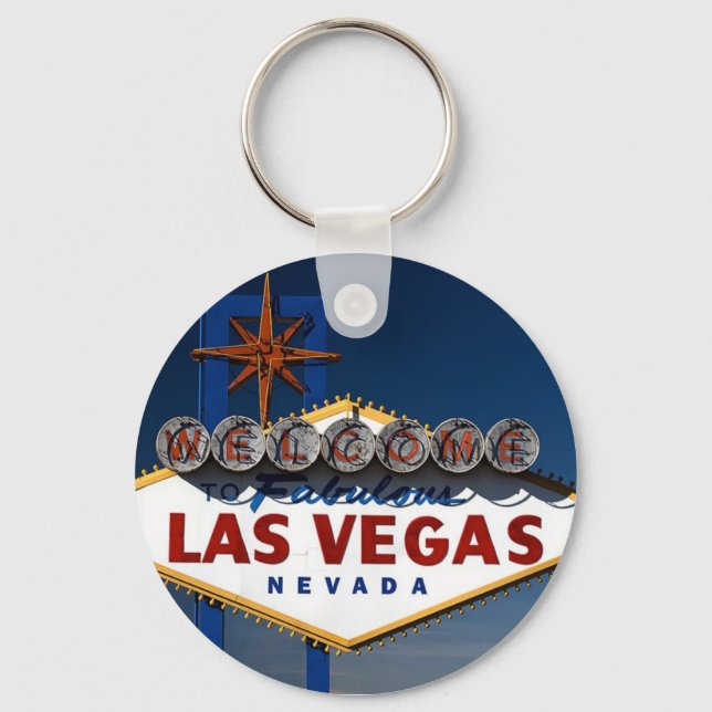 Vegas Sign Dusk Keychain (Front)
