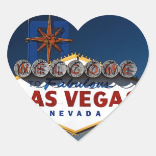 Vegas Sign Dusk Wedding Hearts Heart Sticker