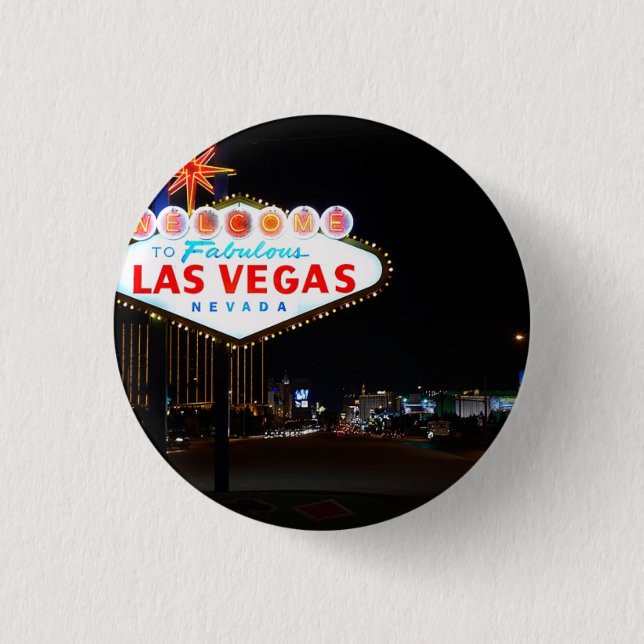 Vegas Sign Night 1 Inch Round Button (Front)