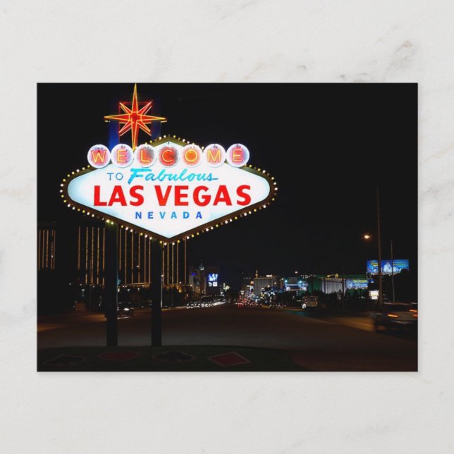 Vegas Sign Night Postcard (Front)