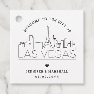 Vegas Skyline Wedding Welcome Favour Favour Tags