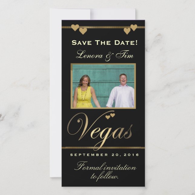 Vegas thème enregistrer la date carte photo (Devant)